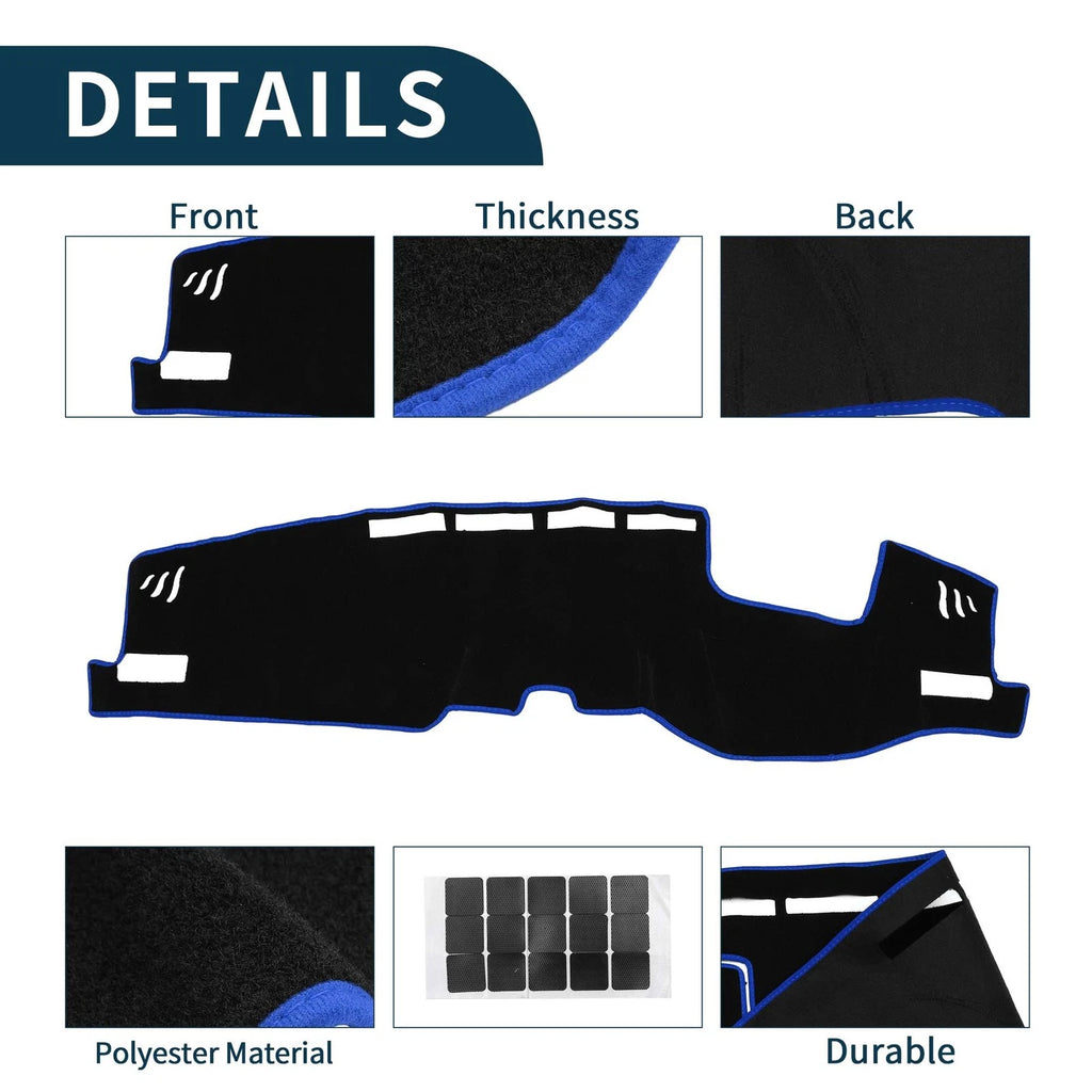 Dashboard Dash Cover Mat for Toyota Harrier 80 (1 Set, Black Blue)