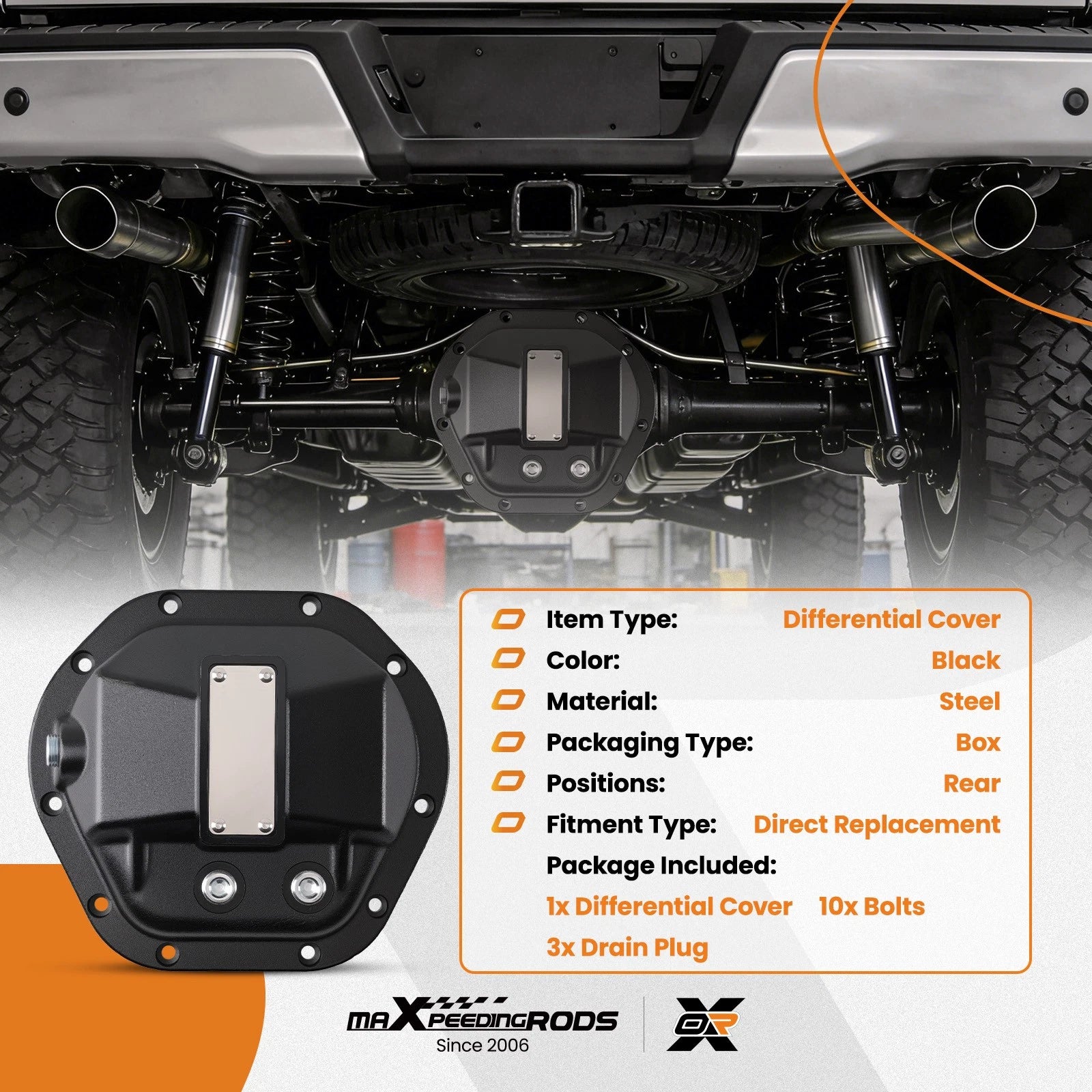 1PC Differential Cover for Dana 44 (Front & Rear)