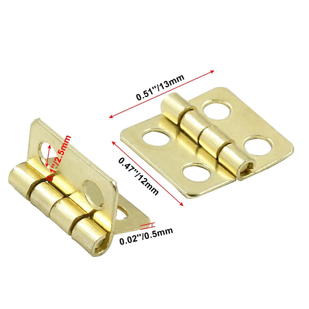 50pcs Tiny Hinge 12x13mm for Jewelry Box, Dollhouse, Wooden Box