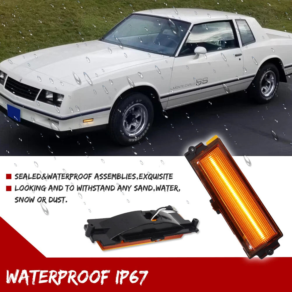 Full LED Amber Front Side Marker Signal Light for Chevy Monte Carlo SS (1981–1988)