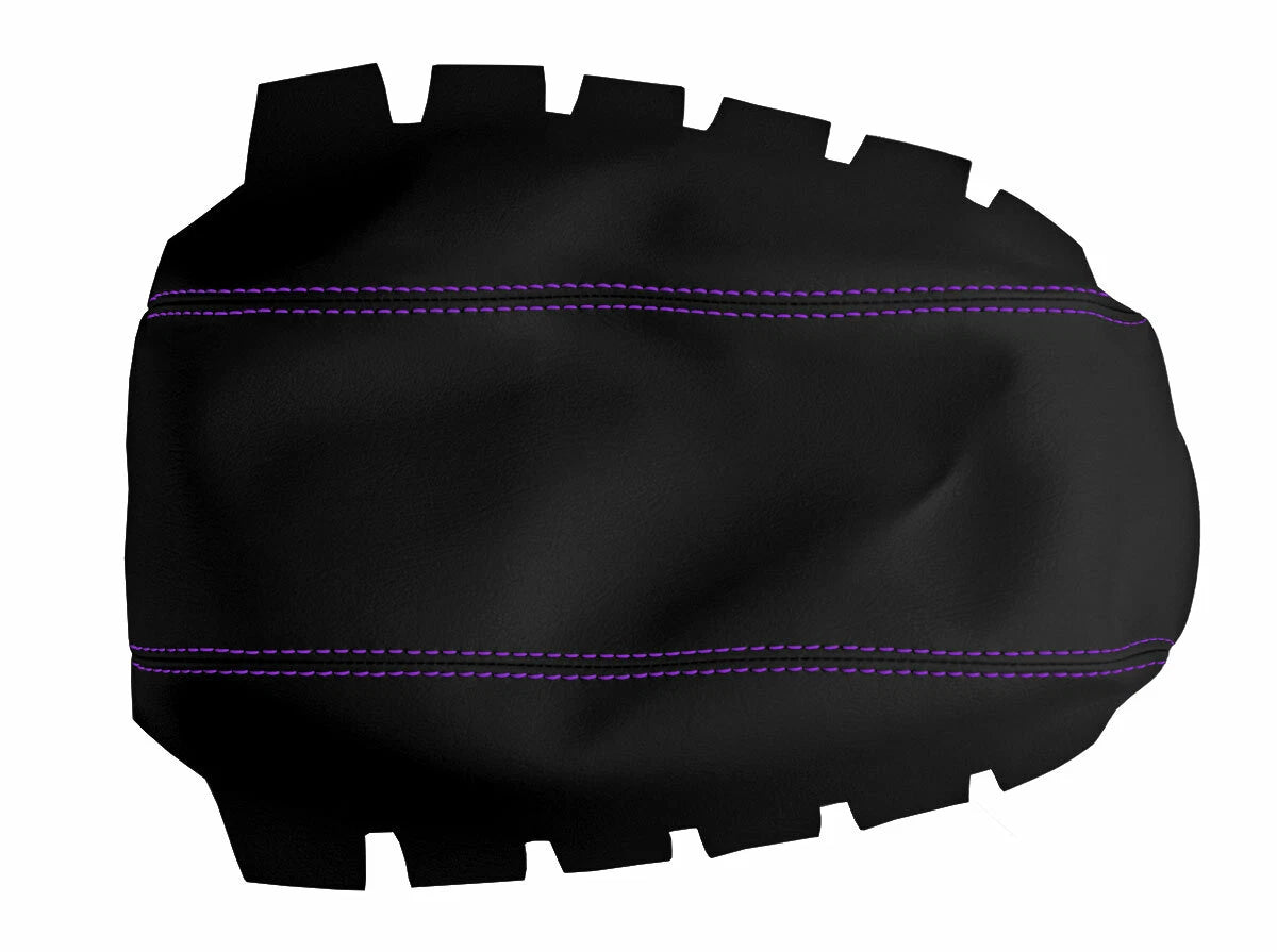 Leather Console Lid Armrest Cover for Honda Accord (1998–2002) Purple Stitch