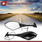 Motorcycle Rear View Mirrors for Honda CBR600RR 2003-2014 - Black Aluminum