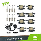 Set of 8 UF413 Ignition Coils, Spark Plugs, Wires for Chevy (2005–2017)