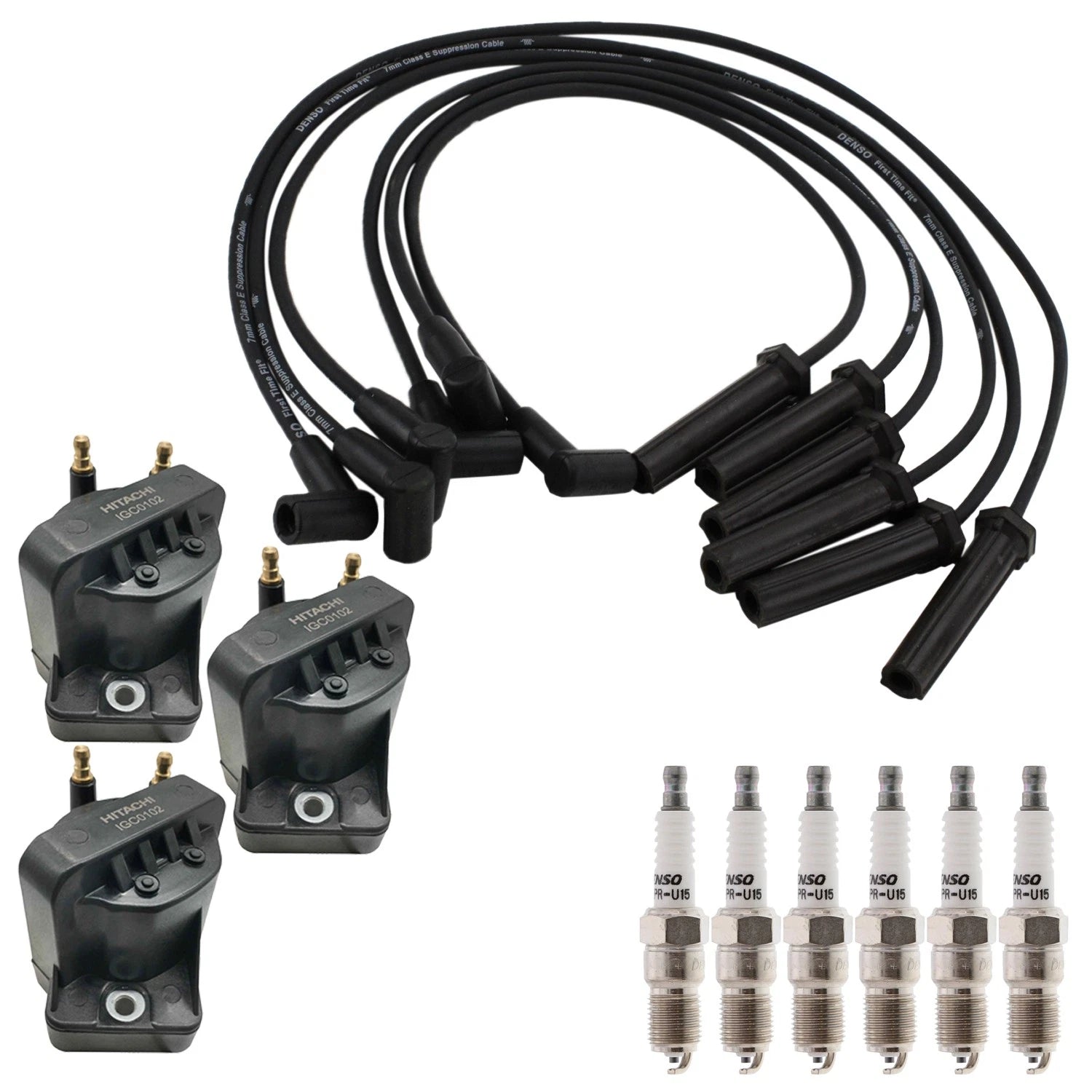 Set of 3 Ignition Coils & 6 Spark Plugs for Chevrolet Venture (1997–2005)