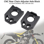 CNC Rear Chain Adjuster Axle Block for Suzuki DRZ400SM 400S 400E (2005–2024) Black