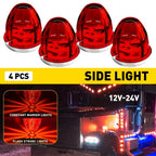 4X Red Flash Watermelon LED Side Marker Light for Universal Trailer Truck