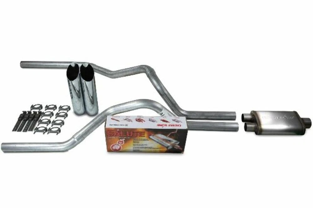 2.5" Dual Exhaust Kit for Chevy GMC 1500 Truck (2019–2025) - Cherry Bomb Tips