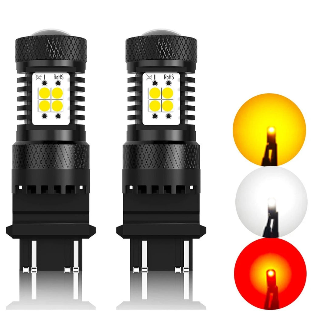 2X LED Red Strobe Flash Brake Light Bulbs for AUX 7443 7440 (YYYY–YYYY)