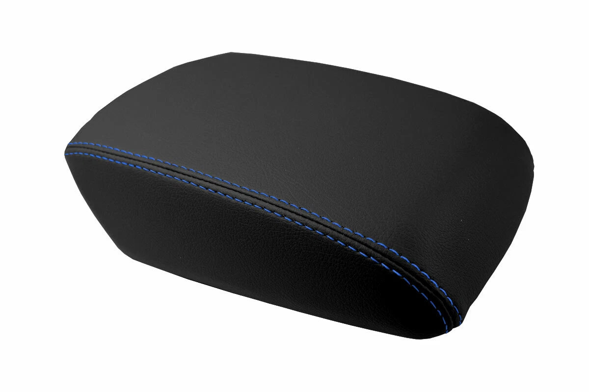 Armrest Cover for Ford Focus (2012–2018) Blue Stitch Leather