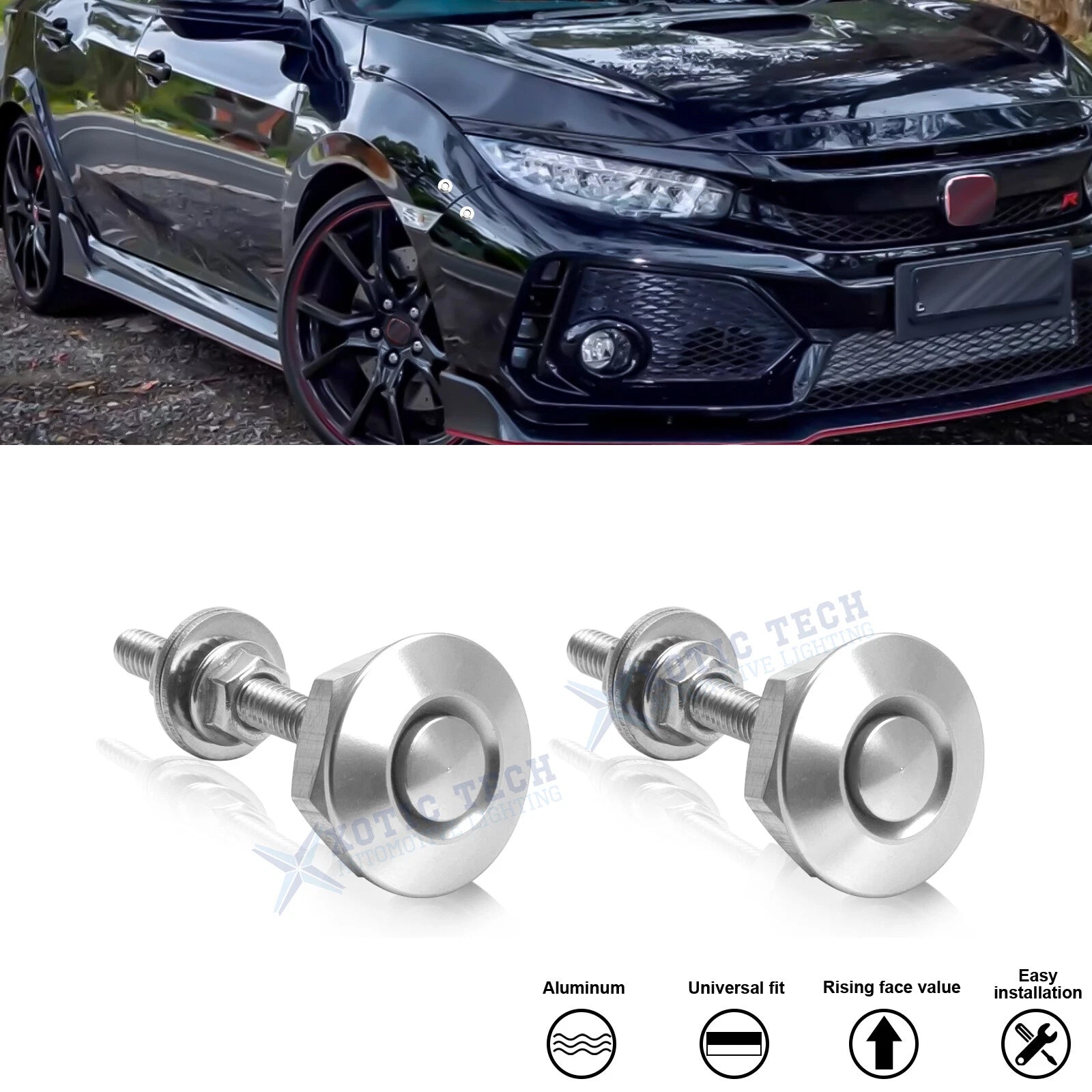 Push Button Hood Nut Bolt Kit for Honda Civic Acura (2016–2021)
