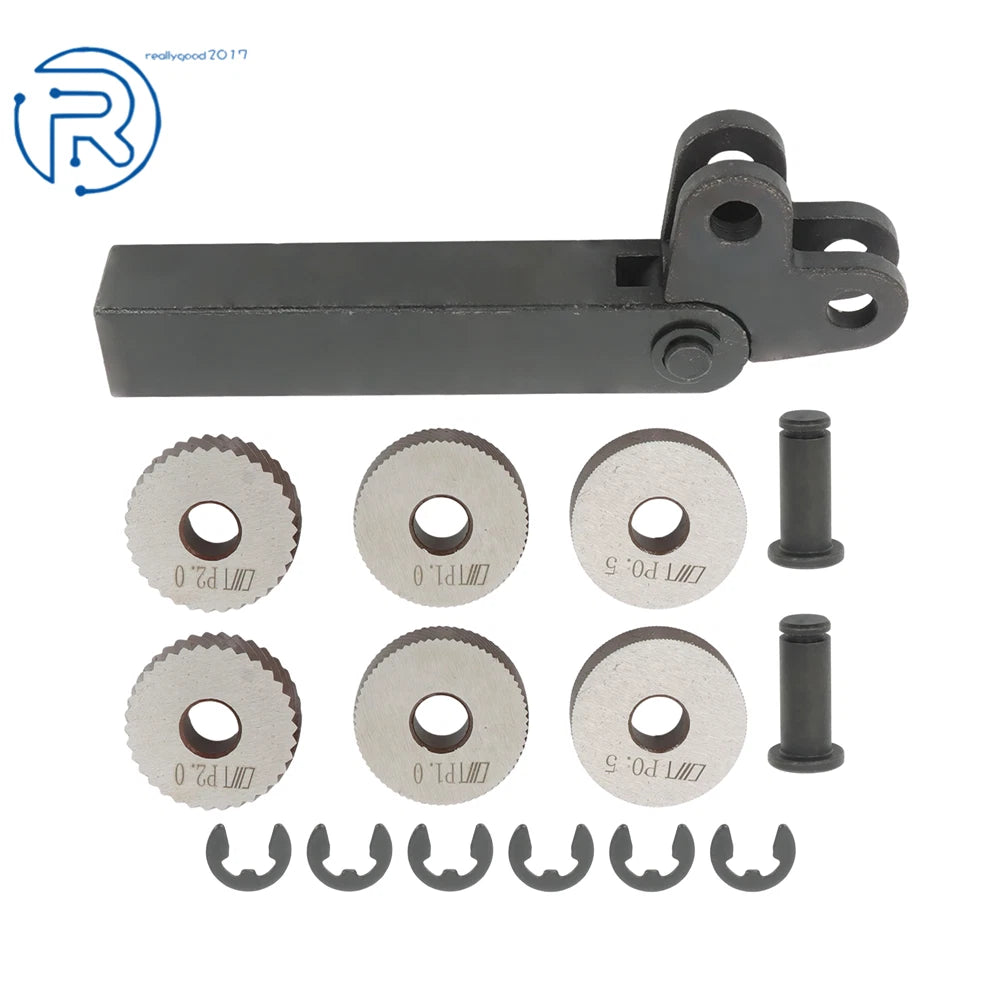 Set of 7 Steel Knurling Tools for Lathe