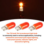 100PCS 194 Halogen Signal Wedge Bulb T10 168 Amber for Universal (12V)
