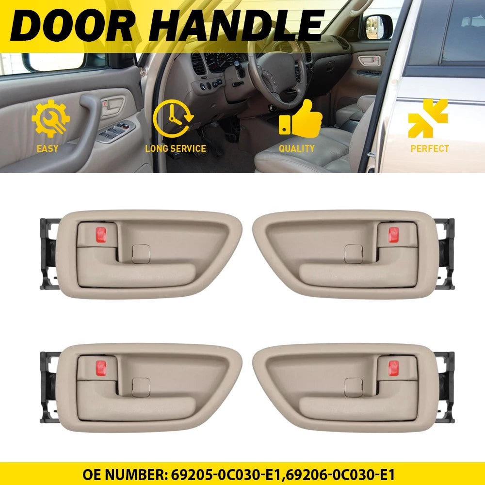 Set of 4 Inside Door Handles & Bezels for Toyota Sequoia Tundra