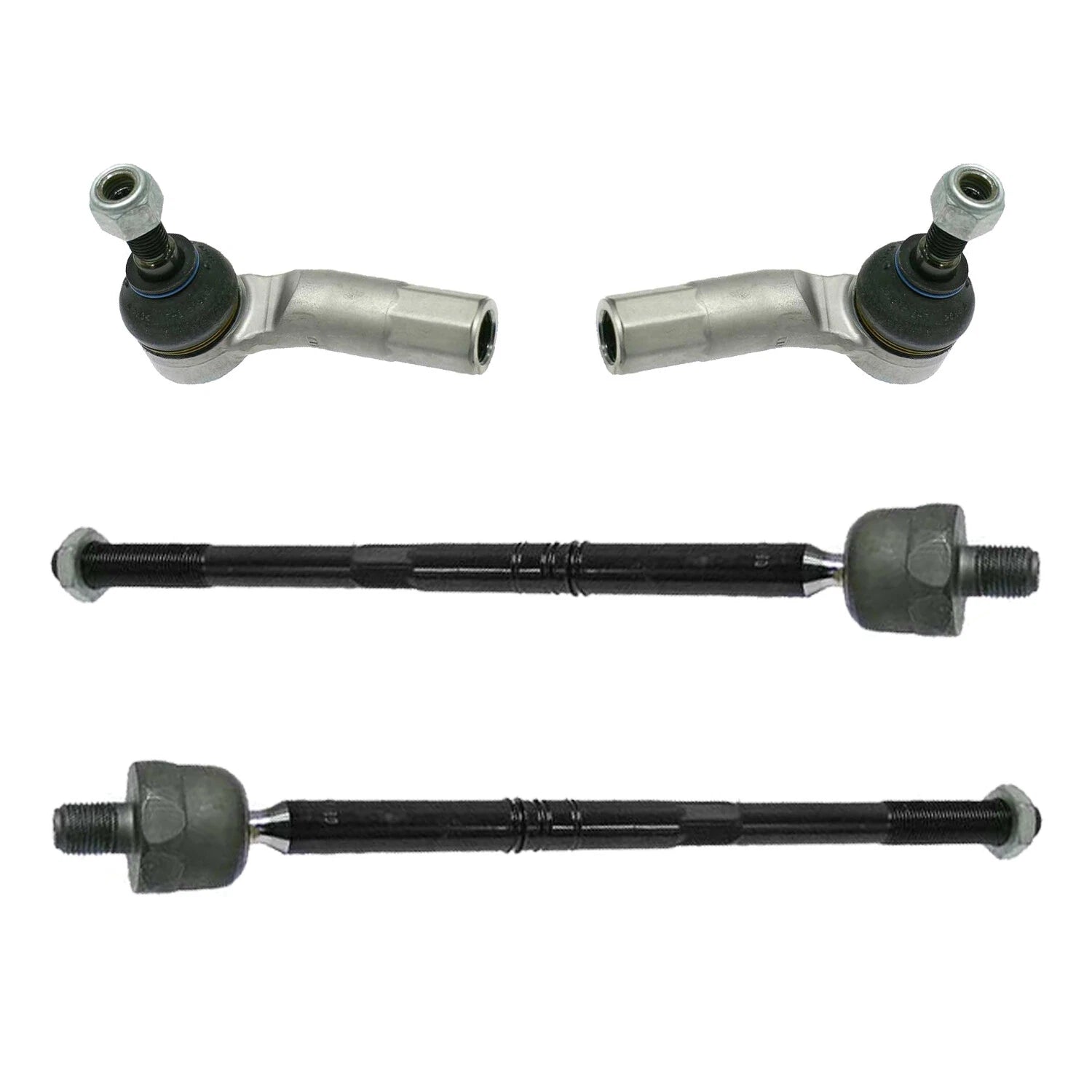 Set of 4 Inner & Outer Steering Tie Rod Ends for Audi A3 S3, VW Golf, Jetta, Passat