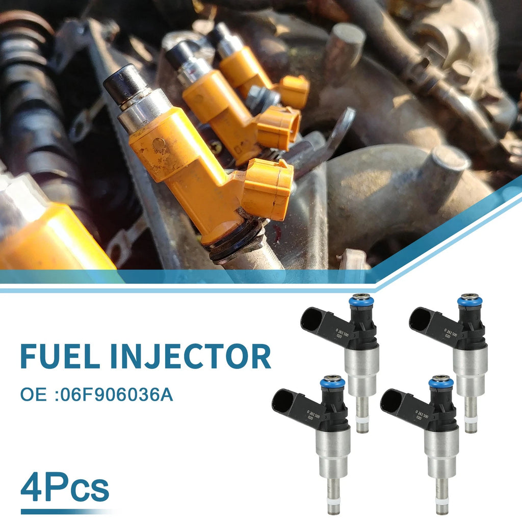 Set of 4 Fuel Injectors No.06F906036A for Audi A6 C6 2.0TFSI (2005–2011)