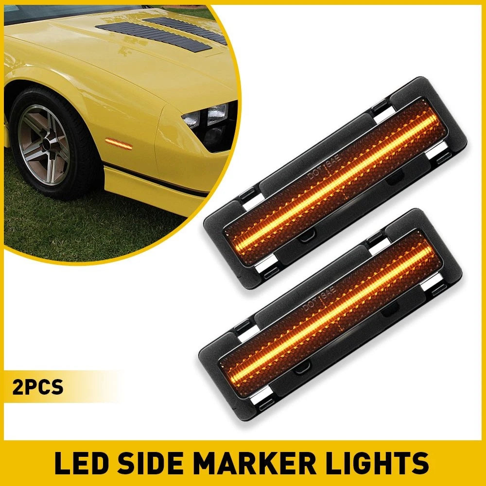 Smoked LED Bumper Side Marker Light for Chevy Camaro Pontiac Firebird (1982–1992)