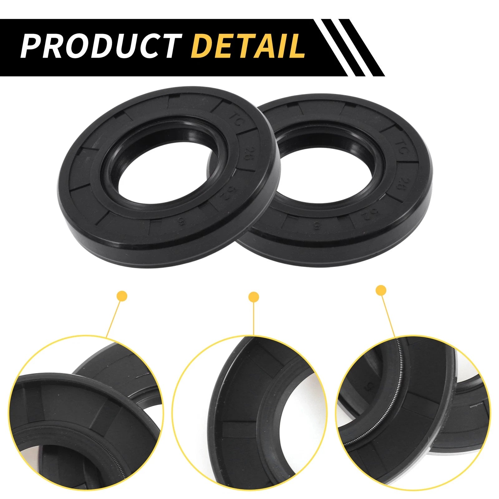 Set of 5 Oil Seal Rotary Shaft Seal NBR Rubber 26x52x8mm