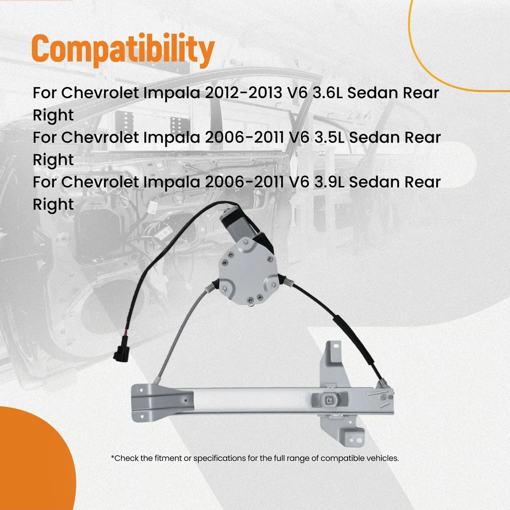 Power Window Regulator with Motor for Chevy Impala (2006-2016)