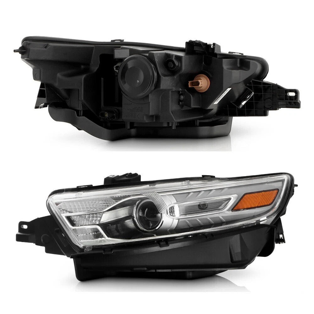 Halogen Headlight for Ford Taurus (2013–2014) Chrome Bezel w/Bulb LH