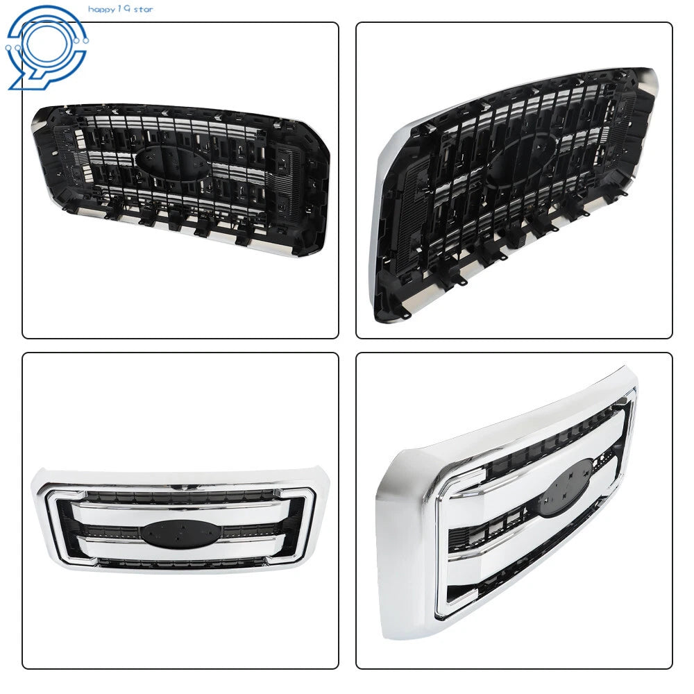 Front Radiator Grille Assembly for Ford Super Duty F250 F350 F450 F550 (2011–2016)