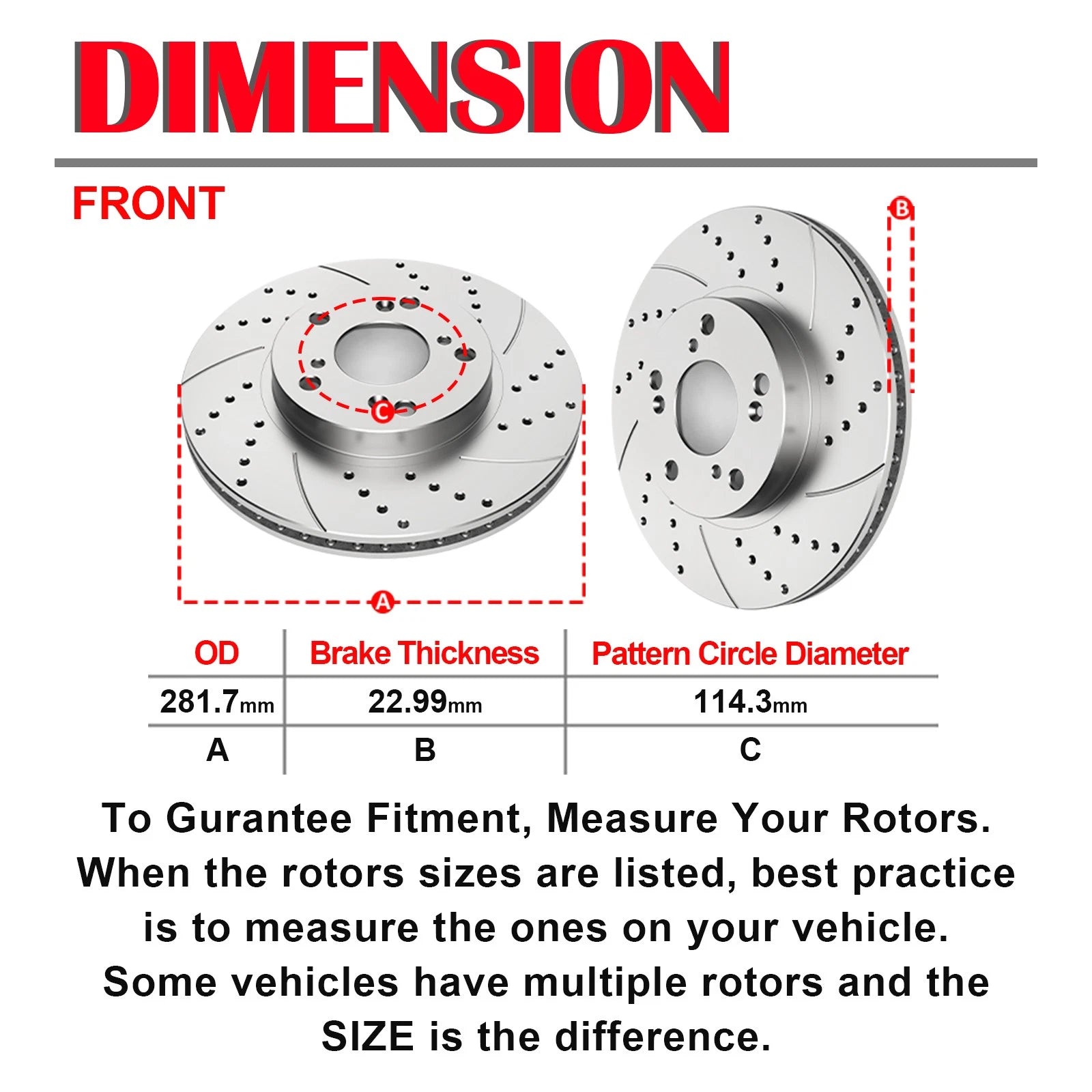 Front Rear Drilled Brake Discs Rotors + Brake Pads for Honda Accord (2011-2012)