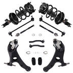 Suspension Set of 4 for Toyota Sienna (2011–2014) Front Struts, Shock, Sway Bar, Tie Rod