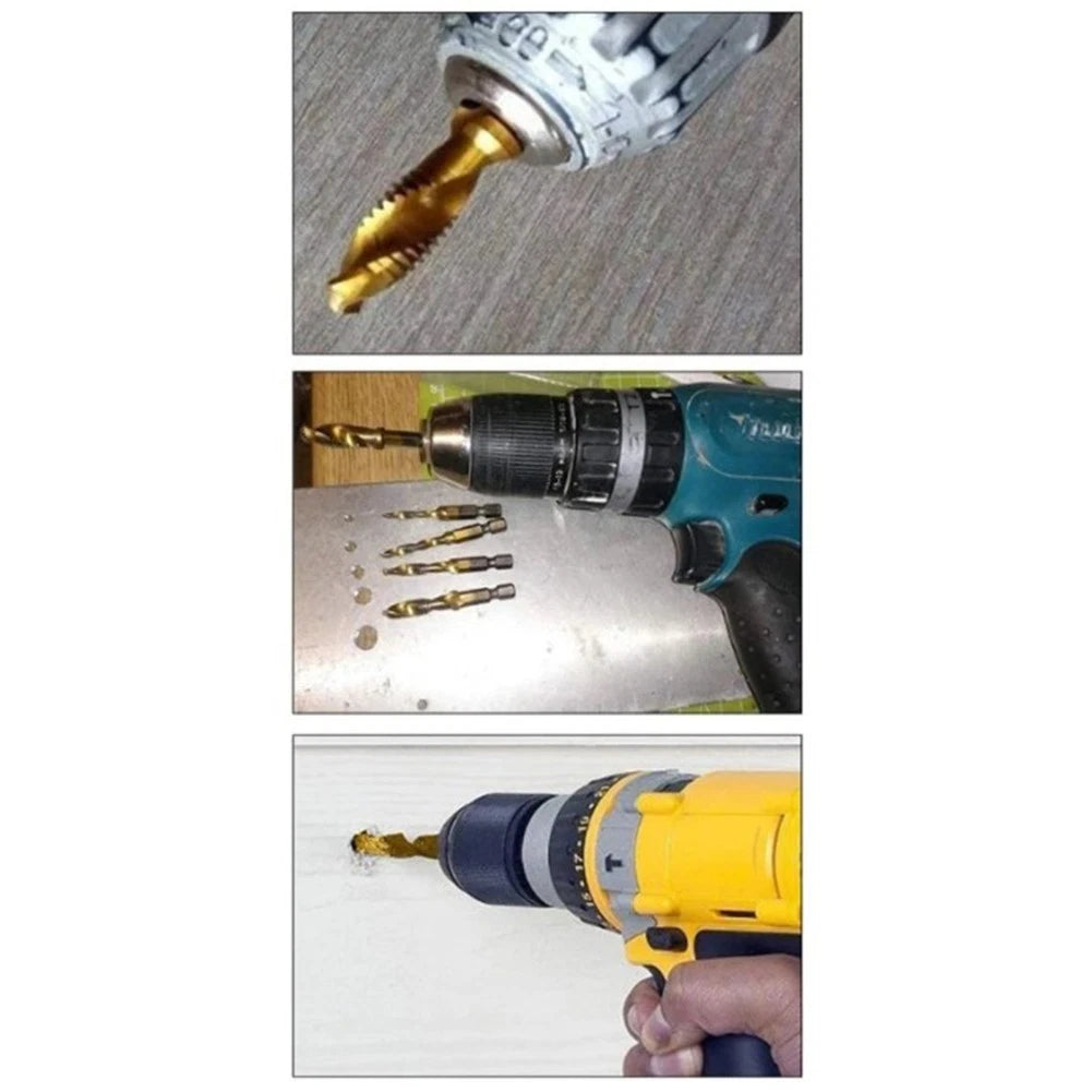 Drill Bit Accessories for Hex Compound Machines (Silver Threaded)