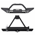 Front & Rear Bumper w/ Tire Carrier & D-Rings for Jeep Wrangler TJ YJ (1987–2006)