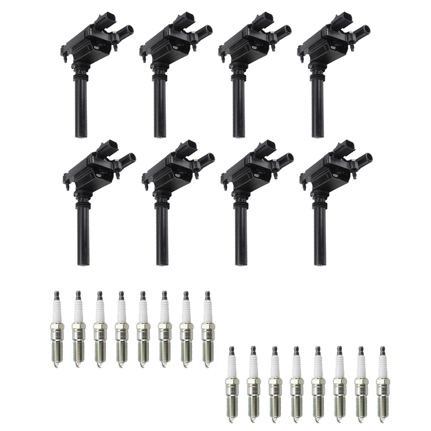 Set of 8 Ignition Coils & 16 NGK Platinum Spark Plugs for Ram 1500 (2002–2023)