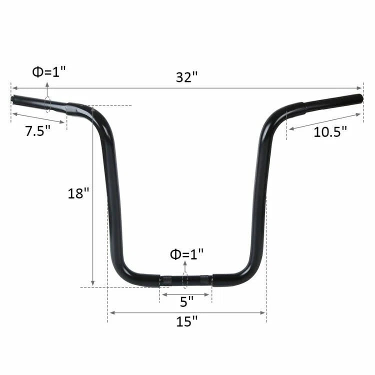 18" Rise 1-1/4" Ape Handlebar for Harley Sportster XL883 Softail (2004–2023)