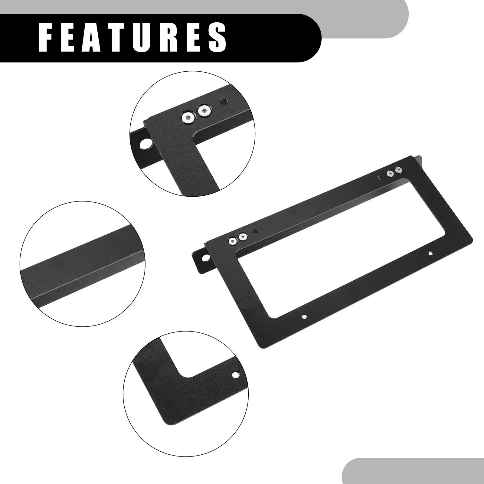 Set of 2 Front License Plate Frames for Ford Bronco (2021–2022) Aluminum Black