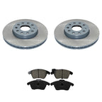 DuraGo Front Rotors & Akebono EURO Ceramic Brake Pads Kit for Beetle Golf (FWD)