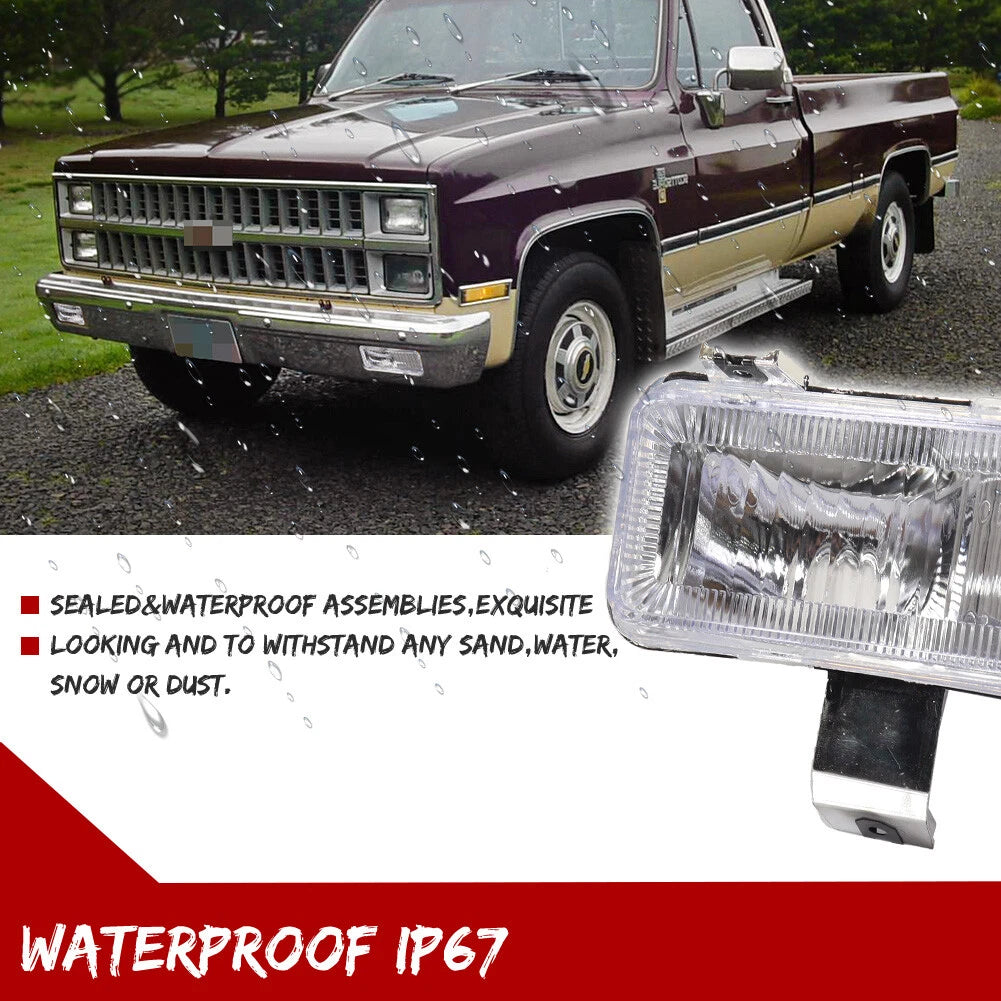 Set of 2 Chrome Front Turn Signal Park Lights for Chevy GMC PU Blazer Jimmy (1981–1982)
