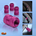 Set of 4 Aluminum Tire Stem Caps for Universal Vehicles (17mm, Purple)
