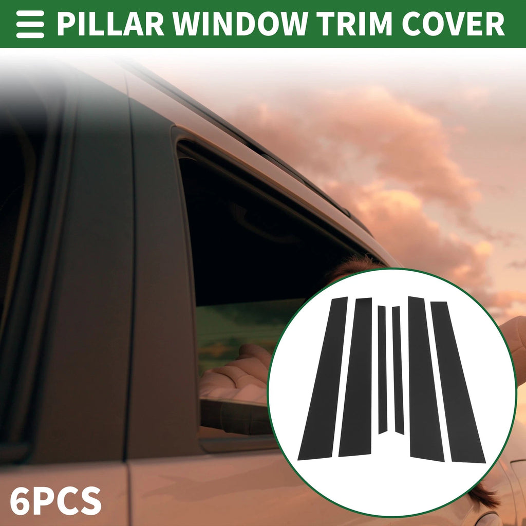 6 Pcs Door Pillar Window Trim for Lexus LS (2001–2006) Black