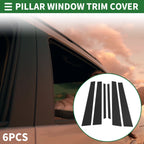 6 Pcs Door Pillar Window Trim for Lexus LS (2001–2006) Black