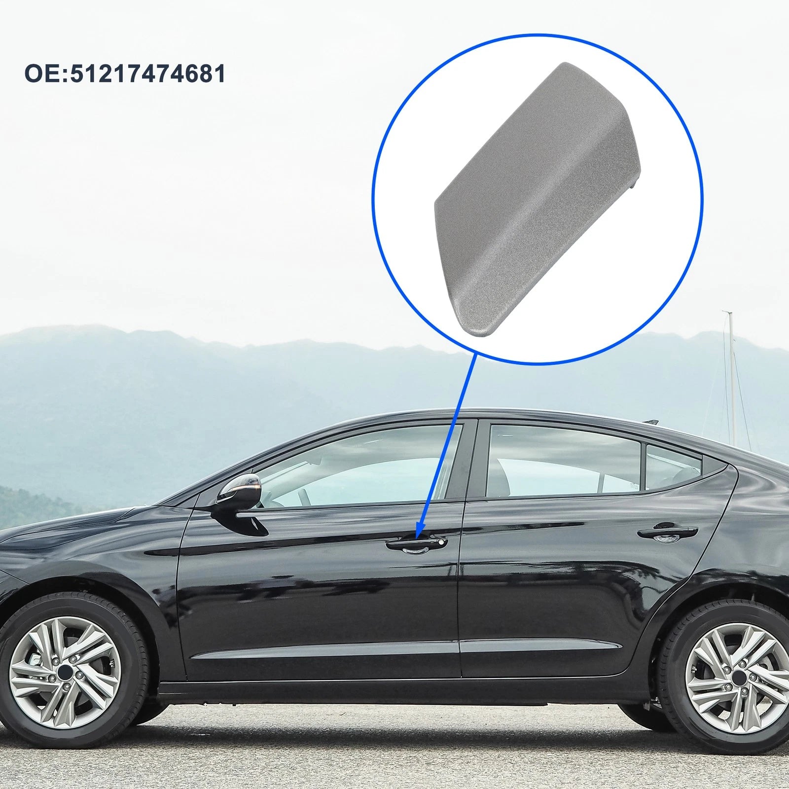 Front Left Door Knob Cover for BMW 7-Series G11 (2017–2022) No. 51217474681 Silver Tone