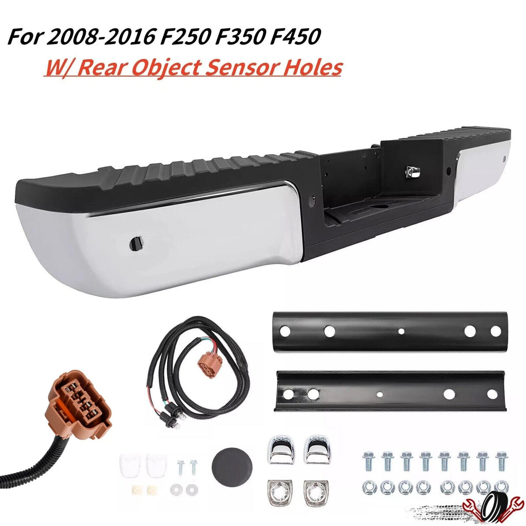 Rear Step Bumper with Sensor Hole for Ford F-250 F-350 F-450 (2008–2016)