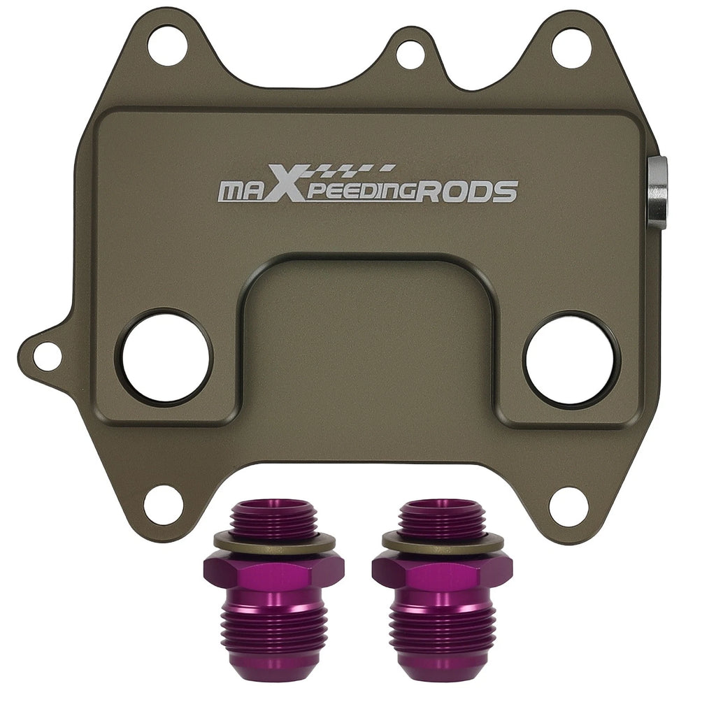 AN10 Oil Filter Sandwich Adapter for VW Audi TDI (Aluminum Anodized Purple)