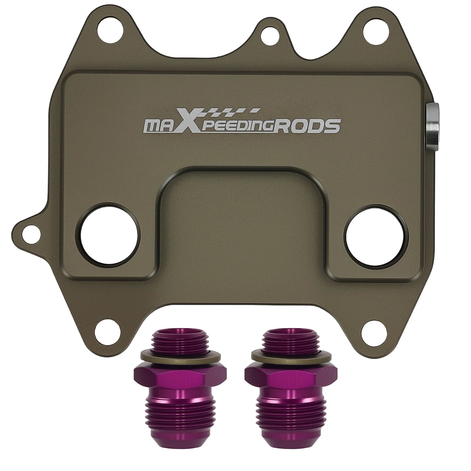 AN10 Oil Filter Sandwich Adapter for VW Audi TDI (Aluminum Anodized Purple)