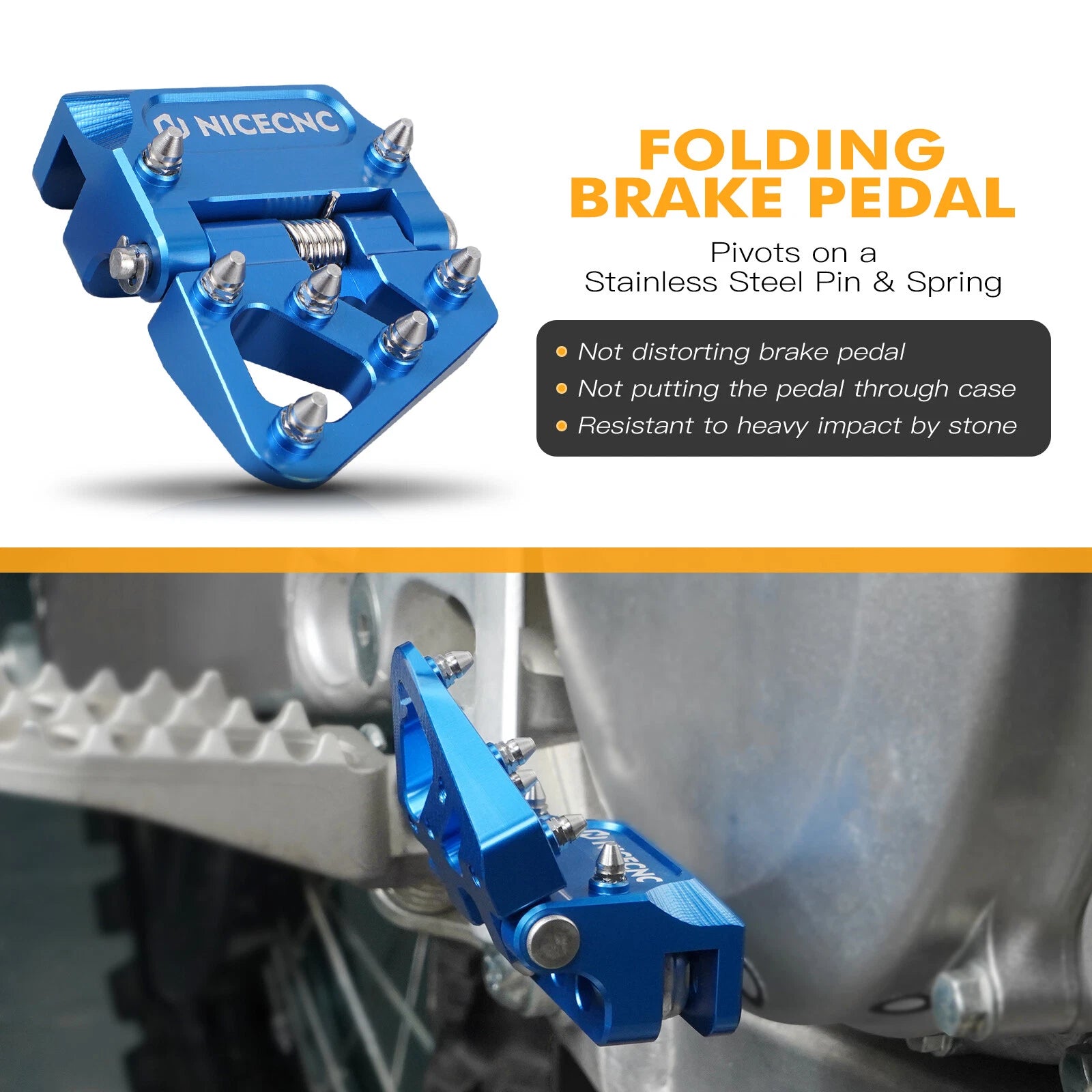 CNC Foldable Brake Pedal Step Plate for Yamaha YZ125 YZ250 (1997–2024)
