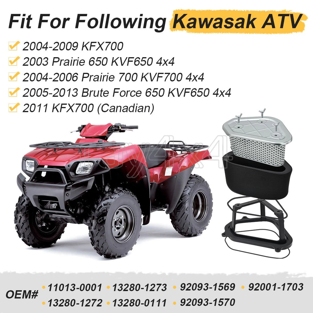 Air Filter & Cage Holder Guide Kit for Kawasaki KVF650 KVF700 KFX700 (2004–2023)