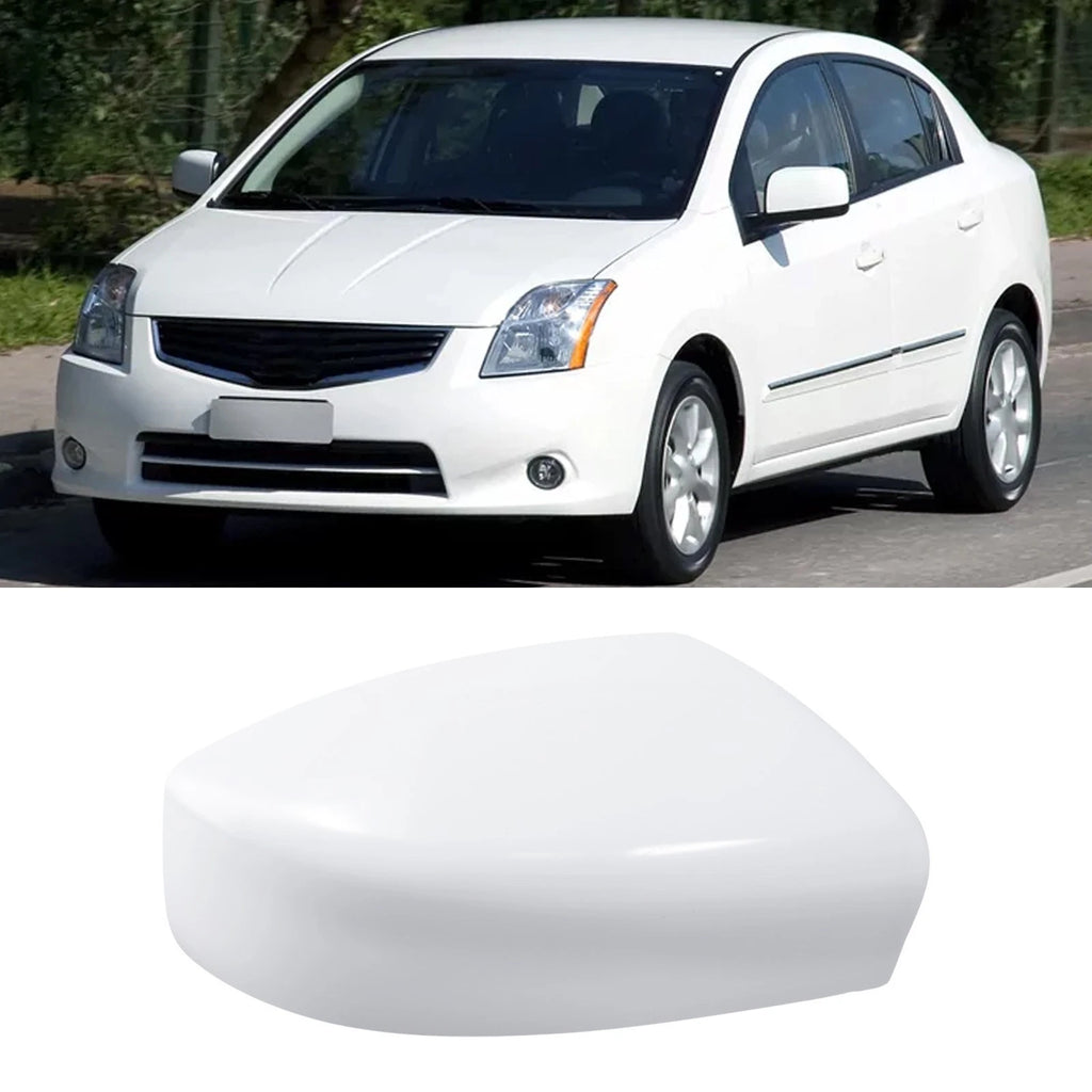 Unpainted White ABS Driver Side Mirror Cover for Nissan Sentra