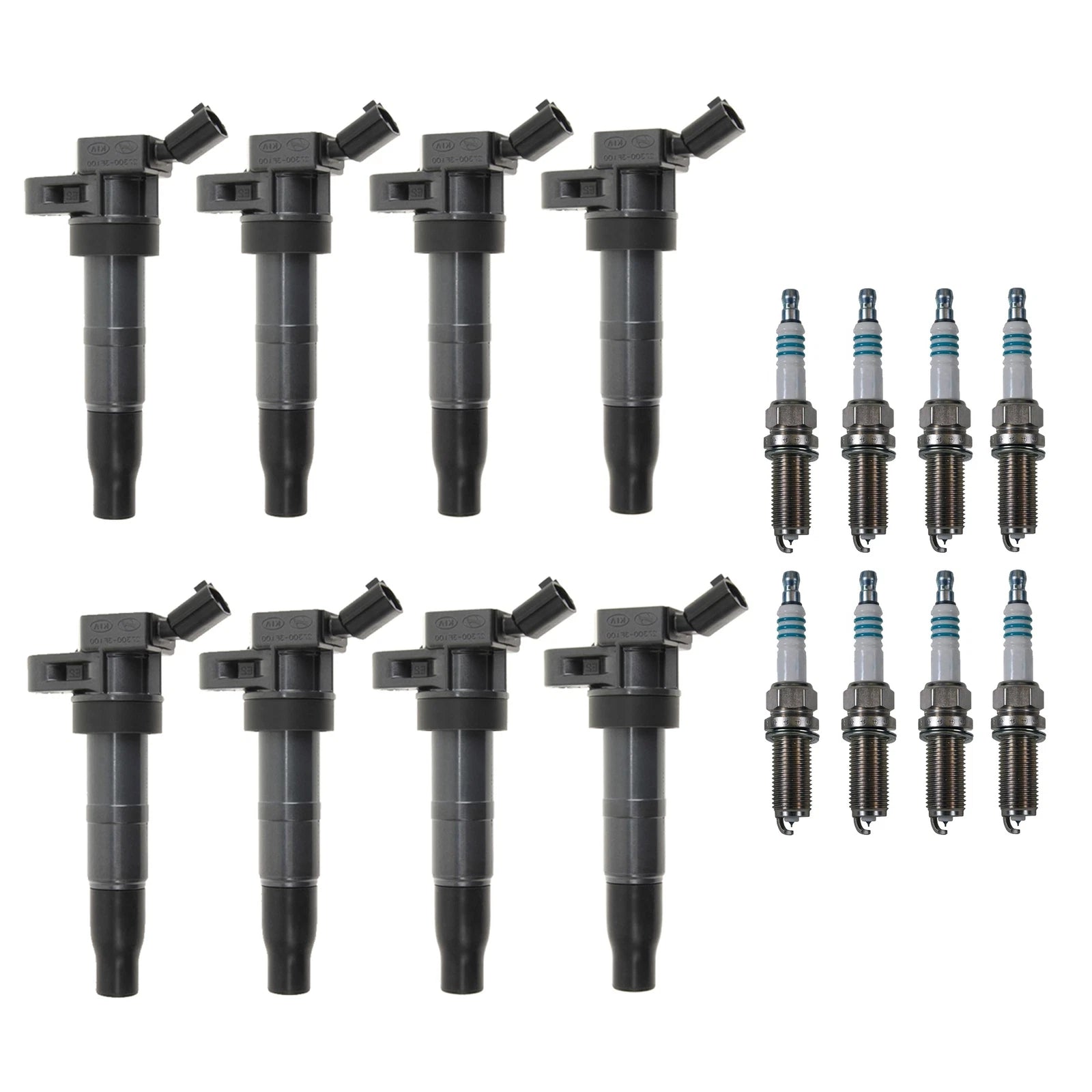 Set of 8 Ignition Coils & Iridium Spark Plugs for Hyundai Kia (4.6L)