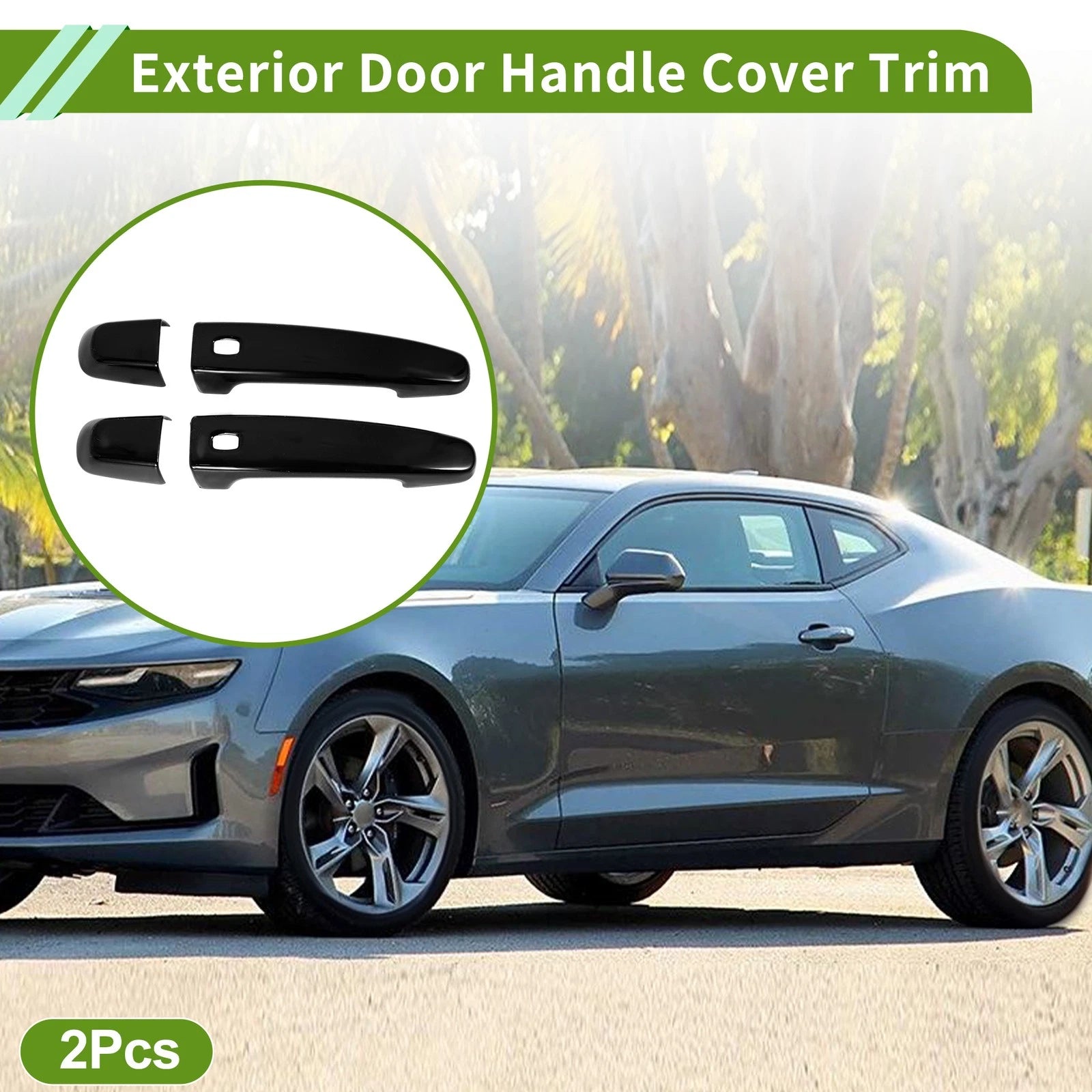 Exterior Door Handle Cover Trim for Chevrolet Camaro (2016–2023) Glossy Black