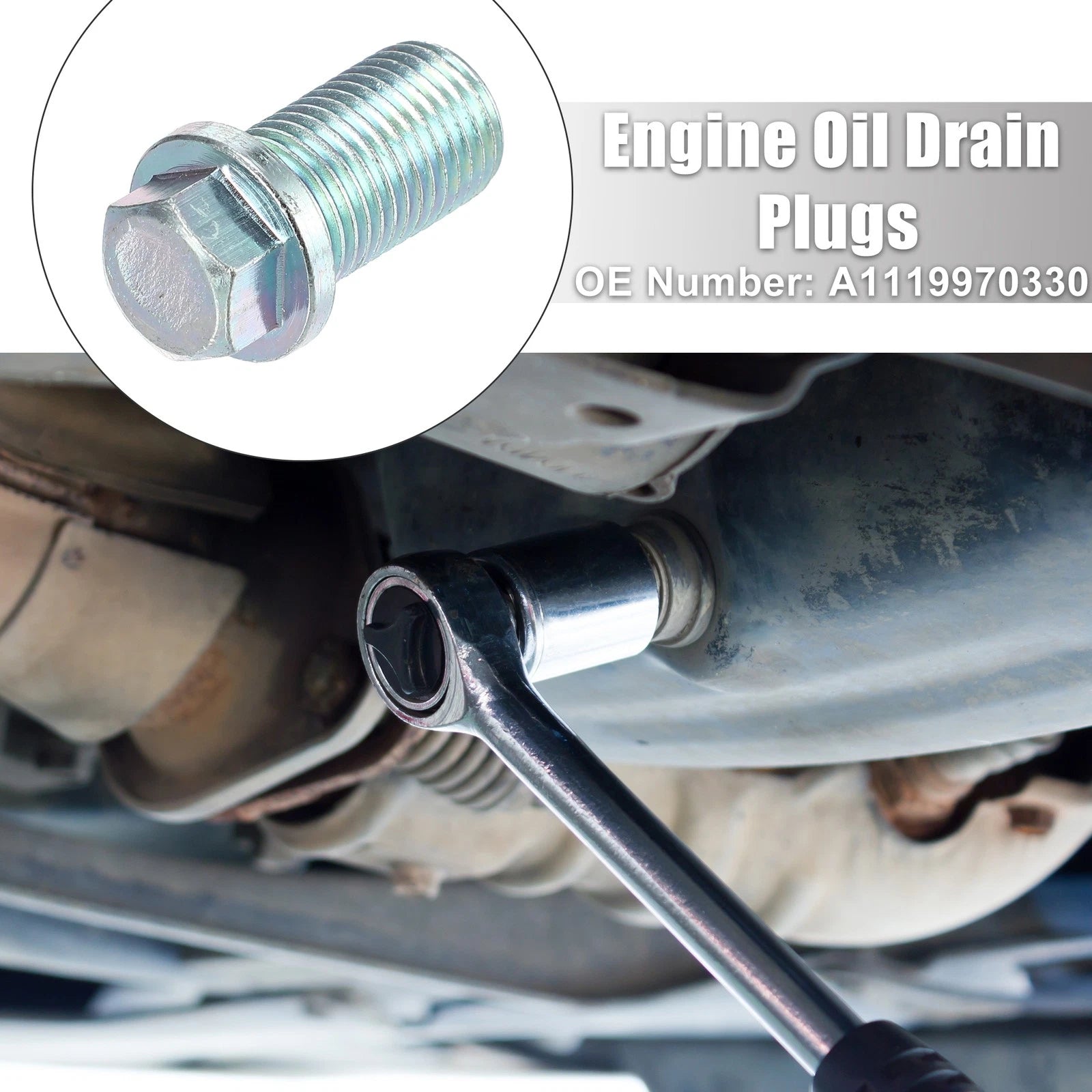 Set of 2 M14x1.5 Engine Oil Drain Plug with Washer A1119970330 for Mercedes-Benz 
