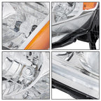 Set of 2 Clear Chrome Headlights for Honda Pilot (2009–2011)