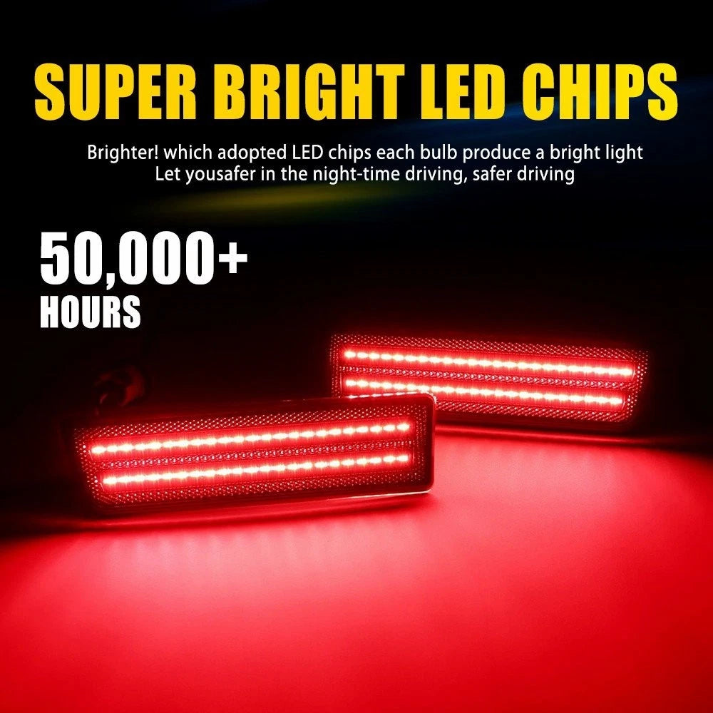 2X Smoke Lens Red LED Rear Side Marker Light for Ford Transit Connect (2010–2013)