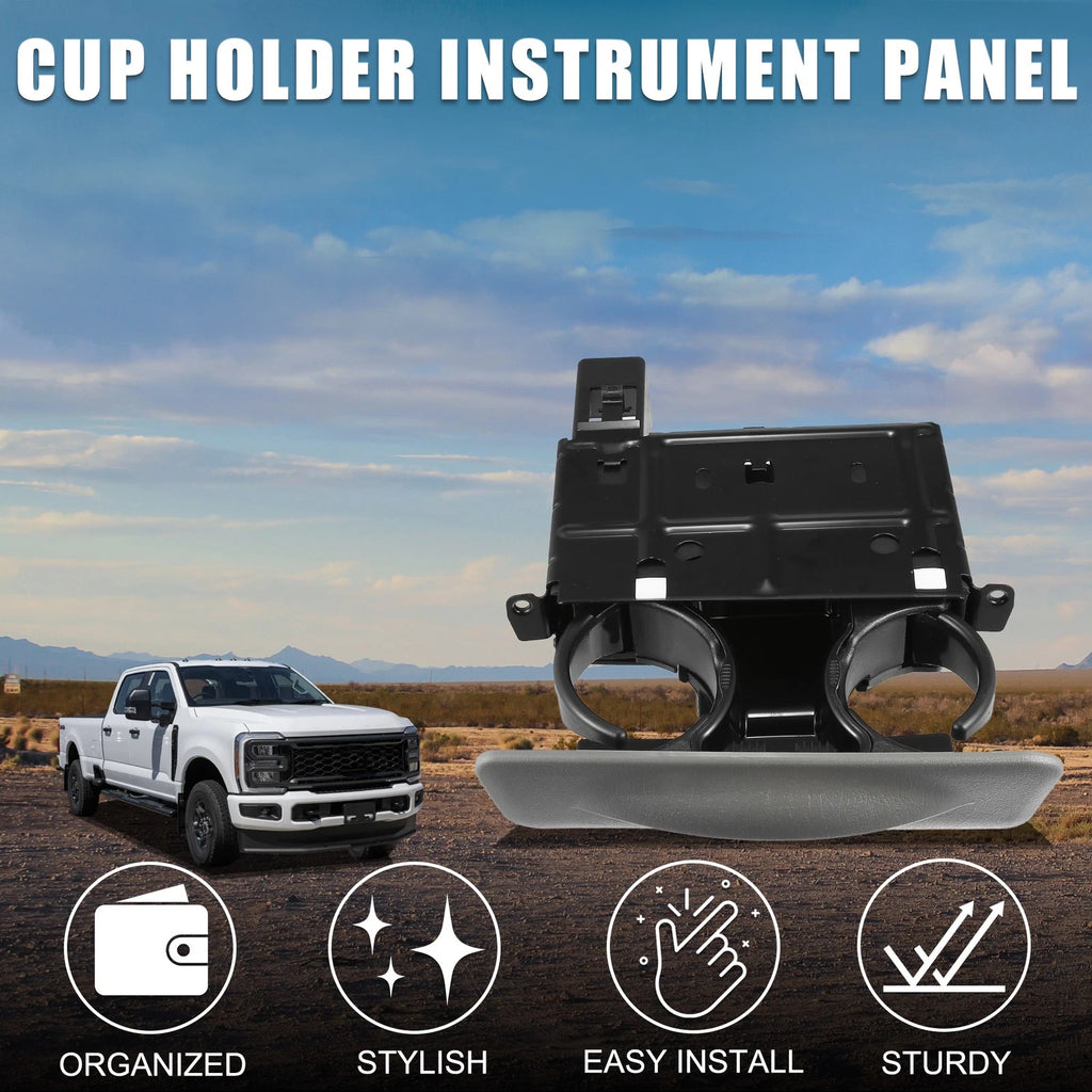 Cup Holder for Ford F-350 (1999–2001) Gray Instrument Panel Drink Holder