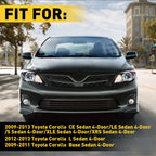 2PC Black Roof Top Trim Moldings for Toyota Corolla (2009–2013)